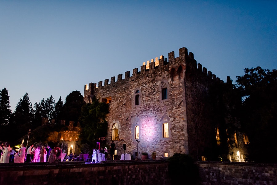 Vincigliata castle night photo with lights