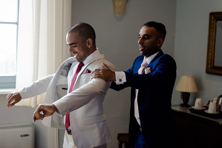 Grrom and his bestman during the getting ready