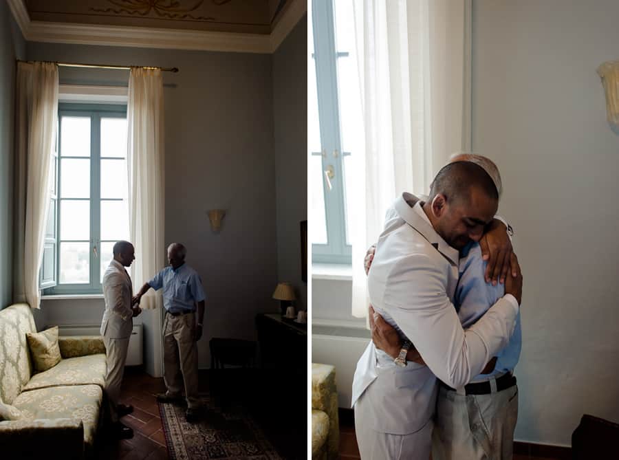 Groom and his father intimate moments