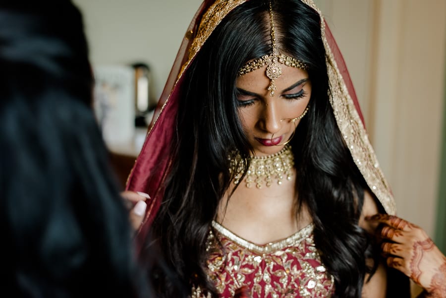 portrait of the bride during her getting ready