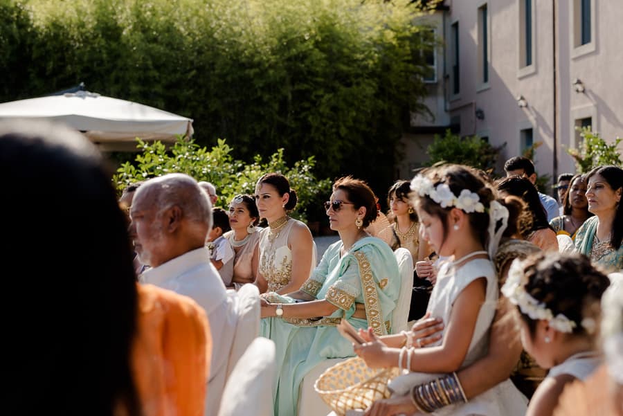 Wedding guests during the ceremony