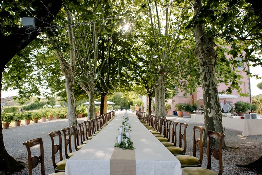 Table setting at villa daniela grossi lucca