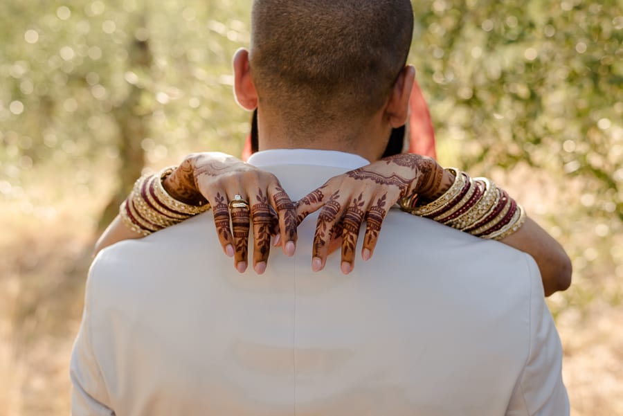 Details of hands of indian bride