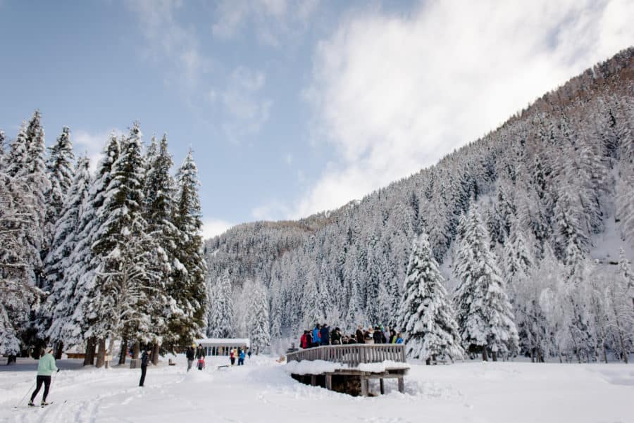 wedding ceremony winter anterselva lake