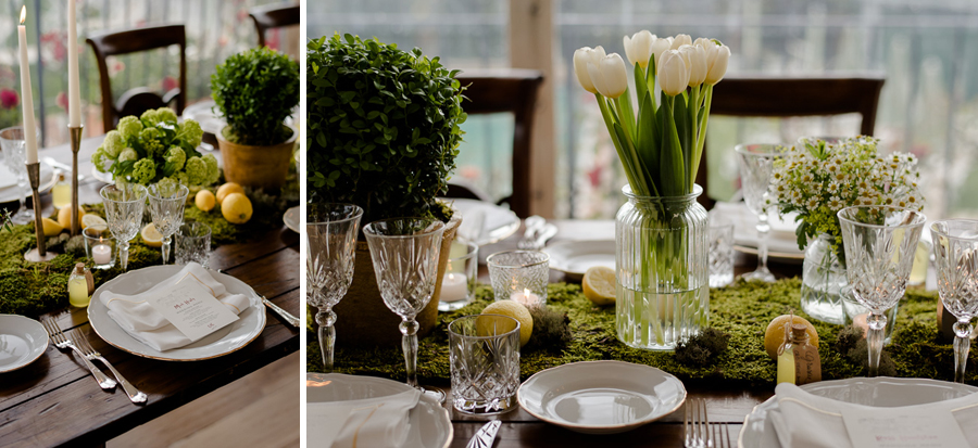 Potted herbs Tuscany Wedding Centrepiece