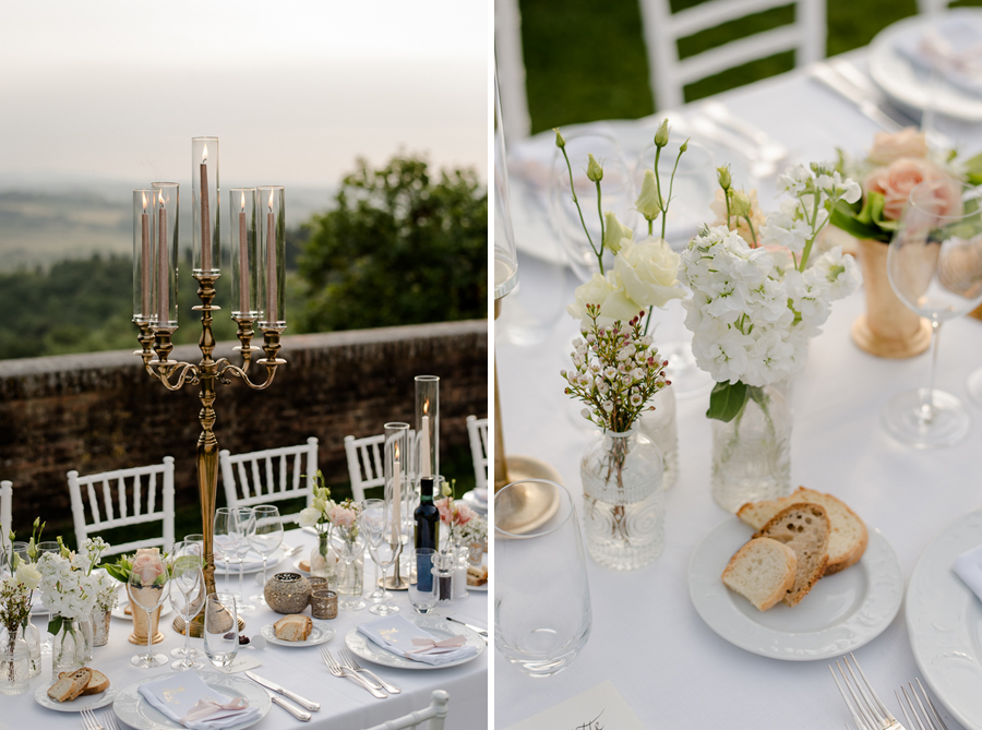 Fresh flowers tuscany Wedding Centrepiece