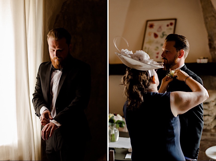 groom getting ready with his suit