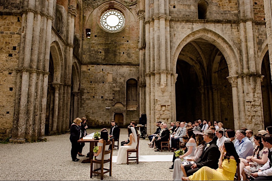 wedding ceremony at san galgano abbey