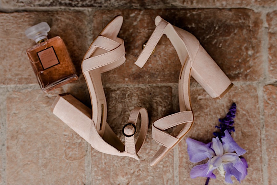 Bridal shoes still life