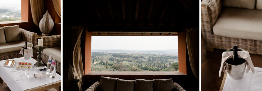 window with a spectacular view of Florence at Villa Le Fontanelle