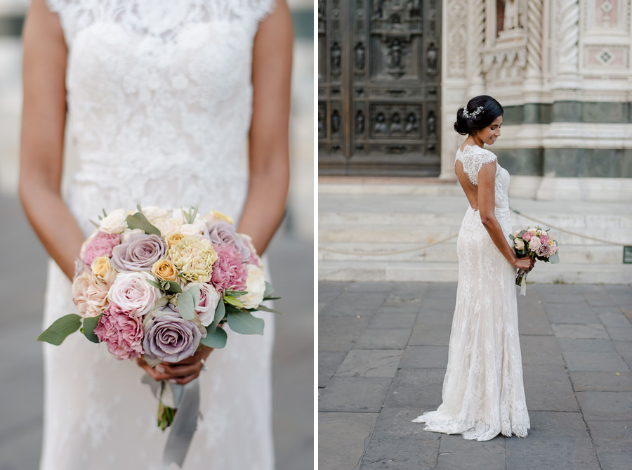 Bride portrait in Florence in front of Basilica di Santa Maria del Fiore