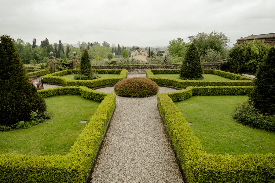 italian gardens of Villa Daniela Grossi in Lucca