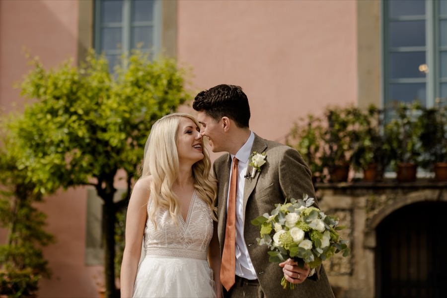 Bride and groom couple portrait