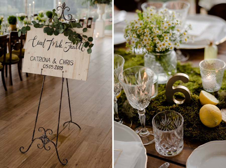 details of wedding table setting