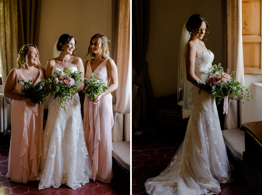 bride portrait with bridesmaids