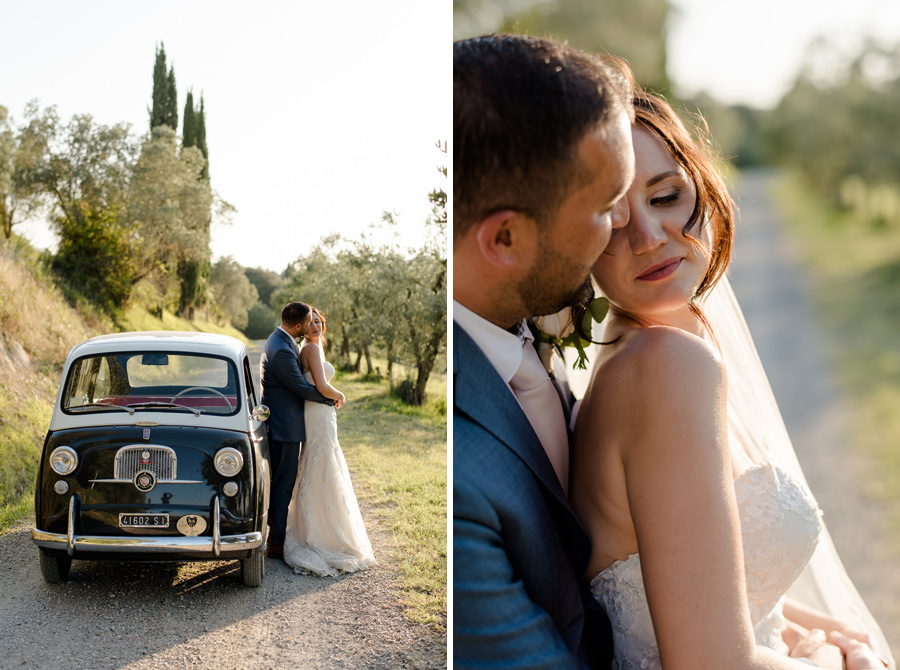 wedding couple in the tuscan field