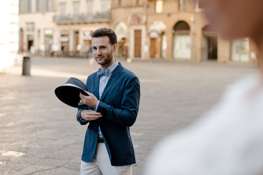 groom with his hat