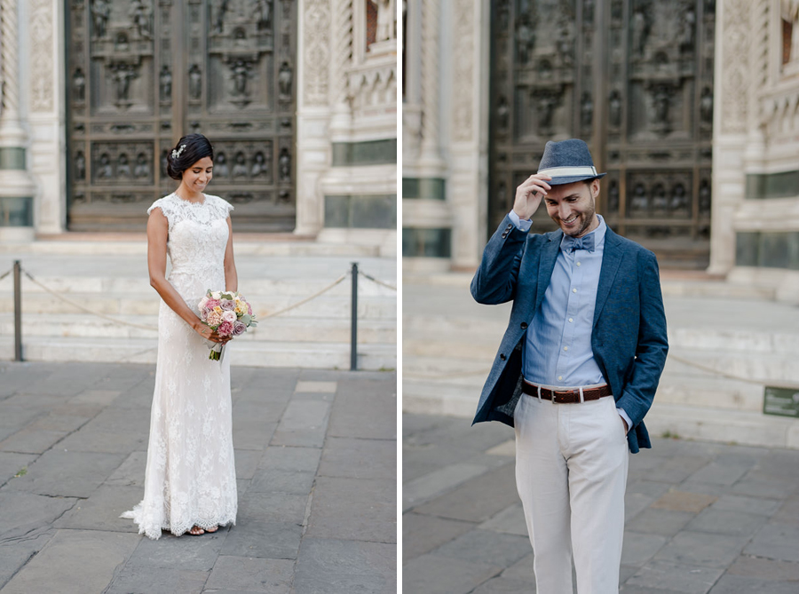 bride and groom portraits in florence