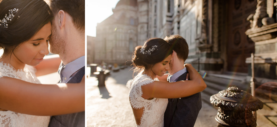 intimate wedding couple in florence