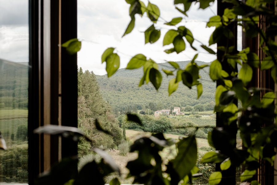 view from the window of borgo stomennano on the tuscan hills