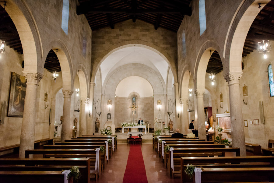 church setting up with flowers decoration