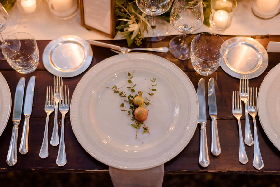 details of wedding table decoration