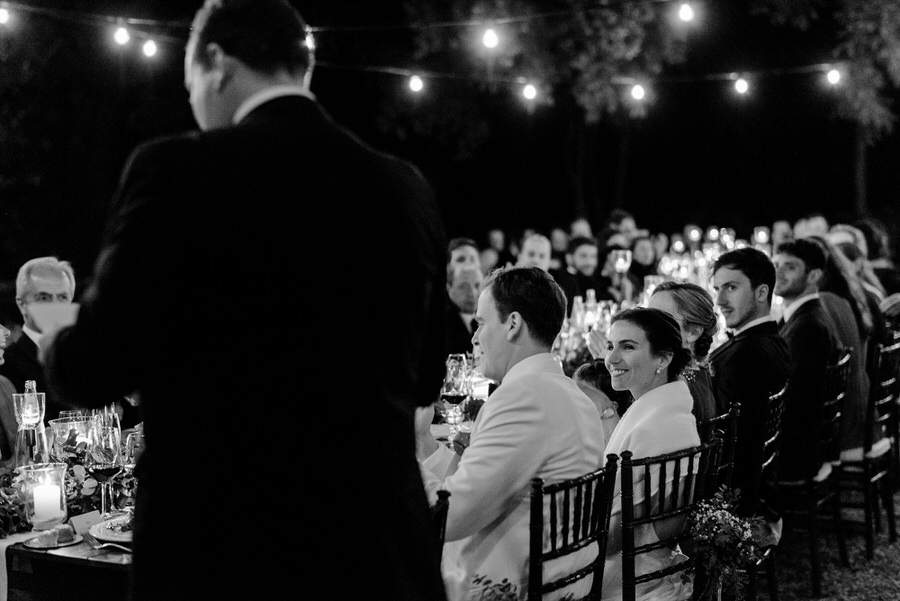 candid moment during the wedding dinner