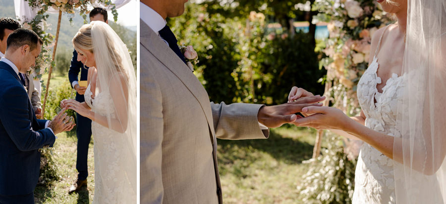 bride and groom exchanging the wedding rings