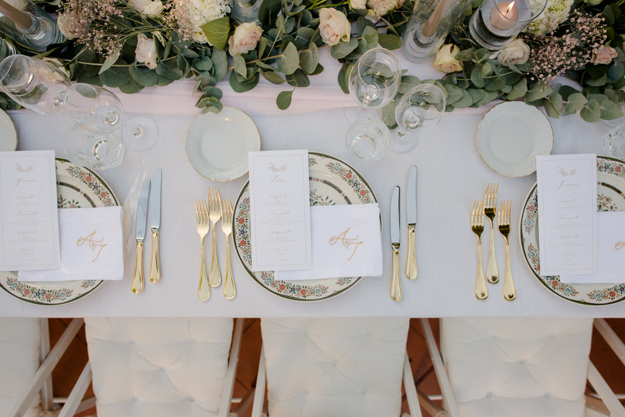 table setting wedding at Borgo i Vicelli Florence