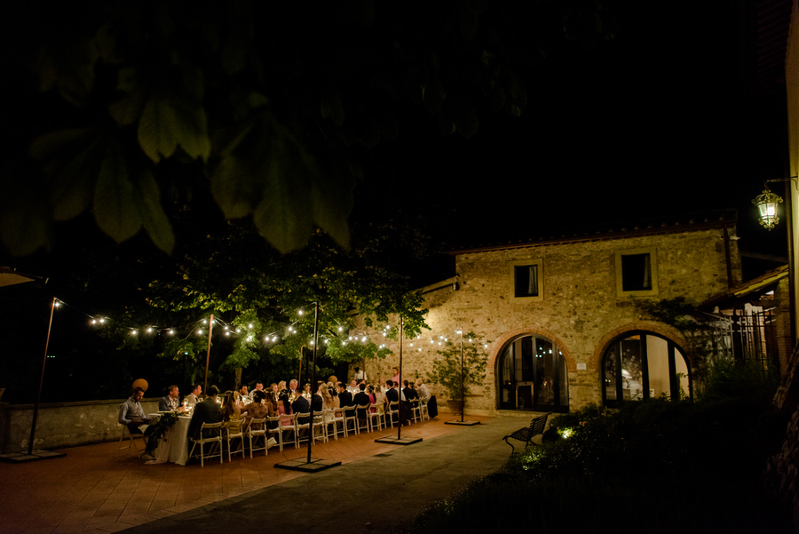 dinner time during the wedding at Borgo i Vicelli Florence