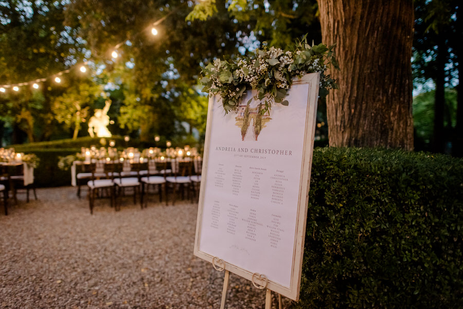 wedding seating plan tuscany night