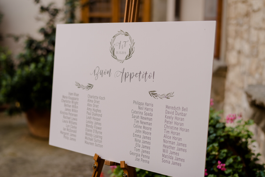 wedding seating plan in tuscany