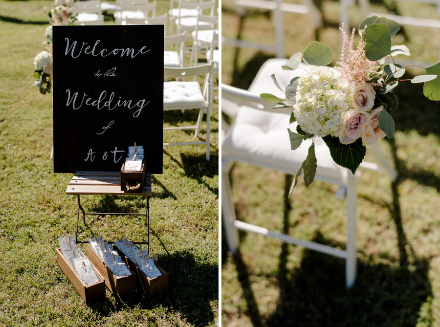 details of a wedding ceremony in a garden in tuscany