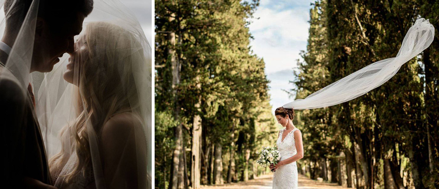 wedding couple shooted beneath the veil