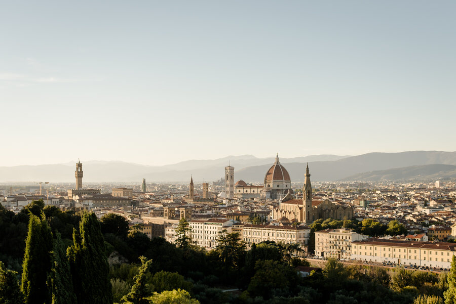 view of Florence from the terrace of Villa La Vedetta