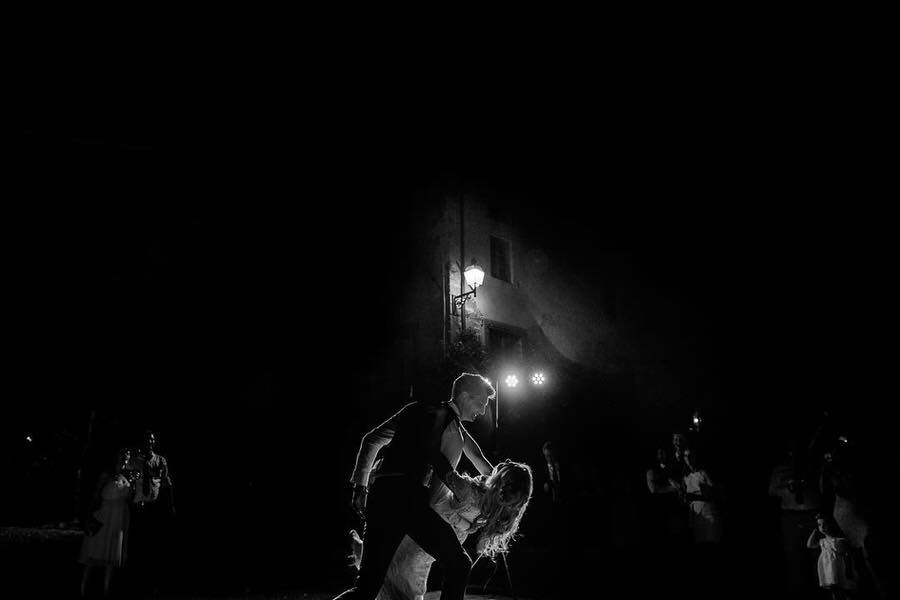 wedding couple first dance with music