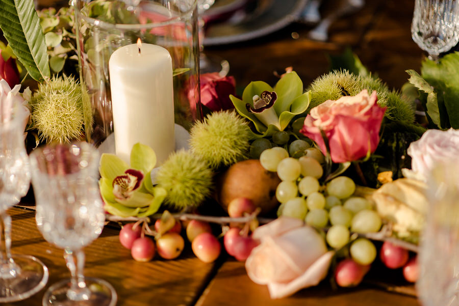 autumn flower decoration wedding table