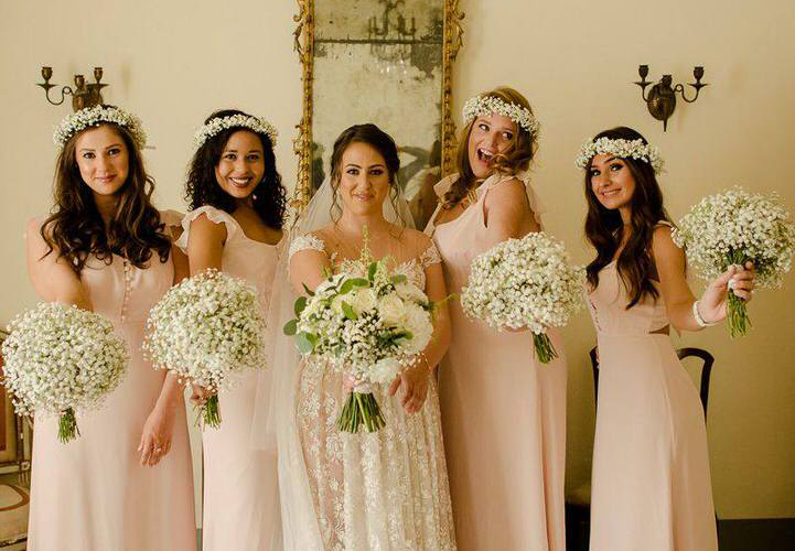 bride and bridesmaids wedding in tuscany