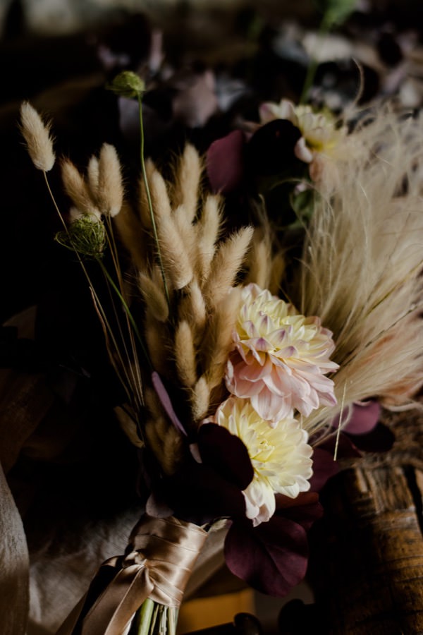 detail of flower decorations in tuscany