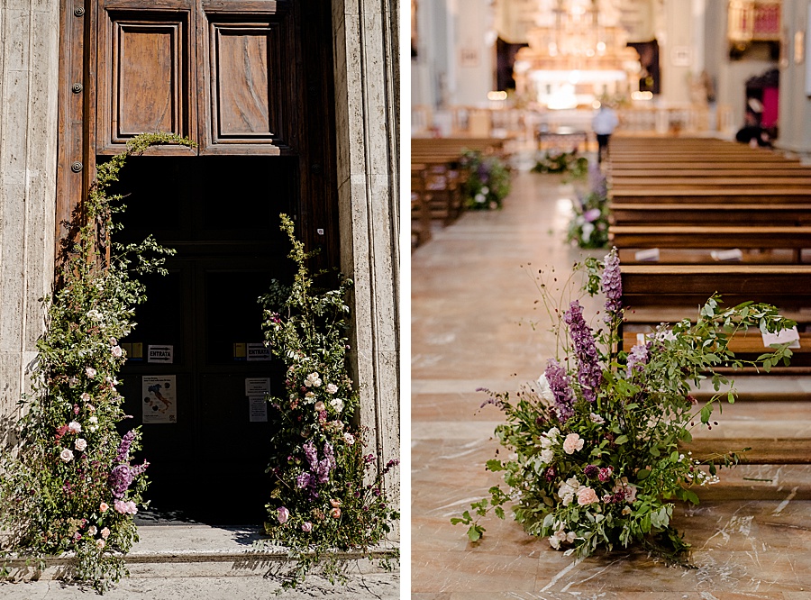 wedding decorations flowers church