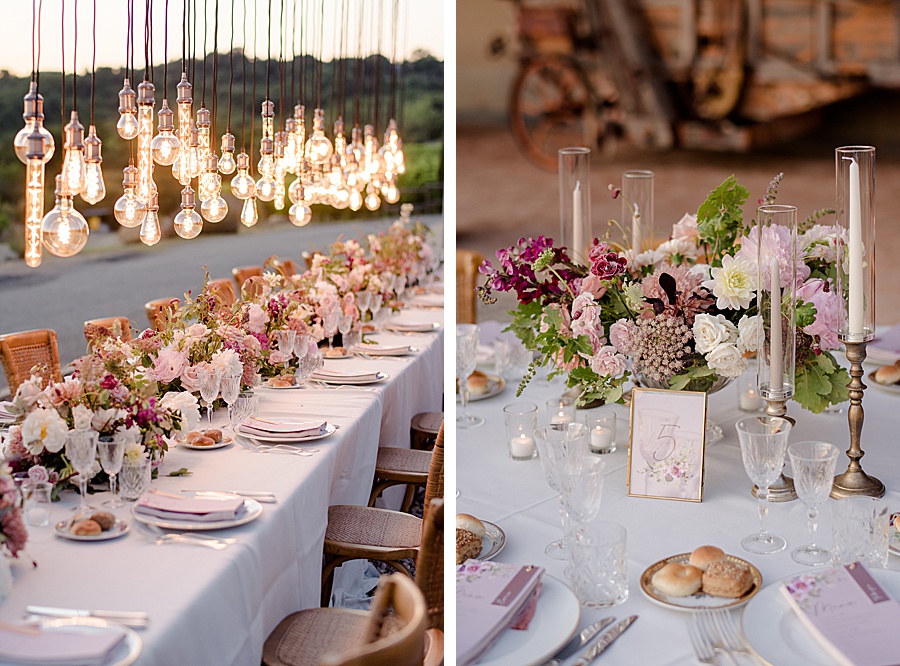 wedding decoration dinner setting table tuscany