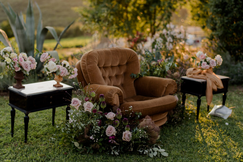 moody and romantic setting decoration wedding tuscany